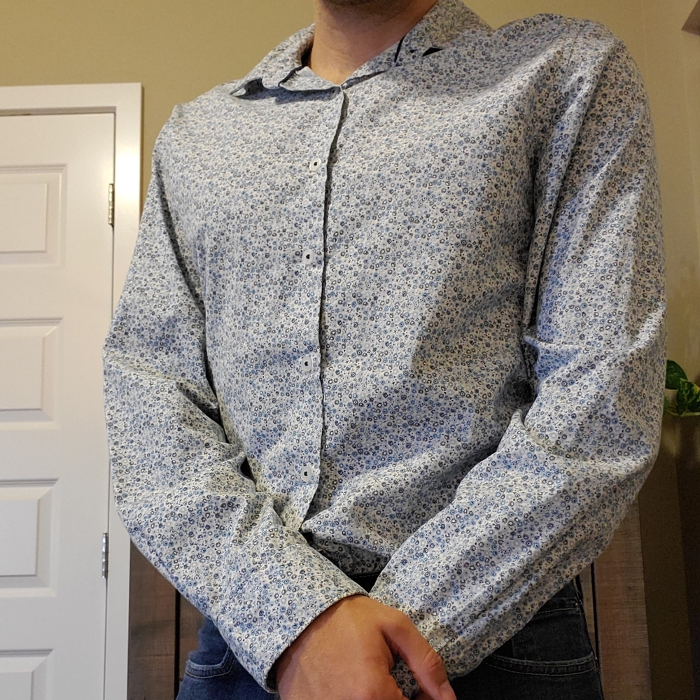 Men's floral long sleeve button down